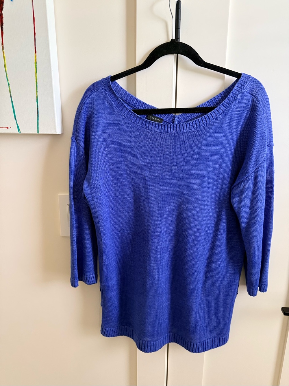 Talbots Royal Blue Scoop Neck Lightweight Sweater